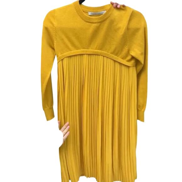 English Factory Pleated Dress With Long Sleeve Faux Sweater Size S New with Tag - Picture 12 of 13